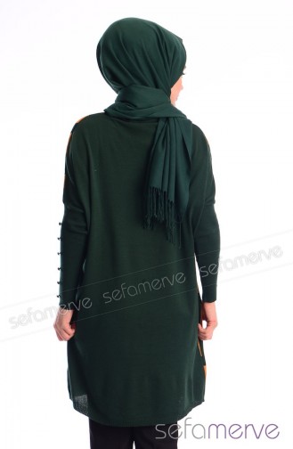 Triko Tunik 3311-01 Hardal Koyu Yeşil