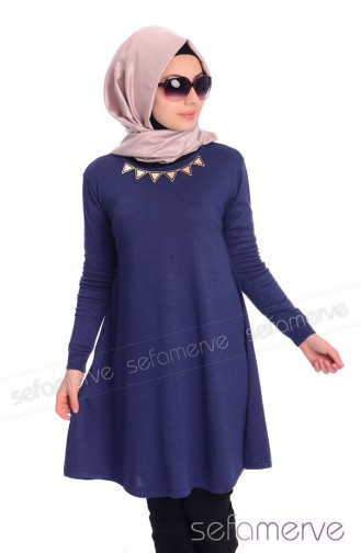 Triko Tunik 3232-06 İndigo
