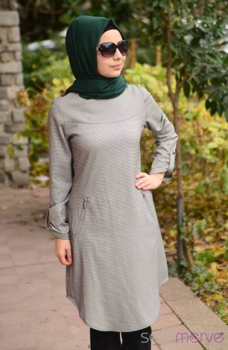 Tesettür Tunik Zernişan 4291-01 Siyah