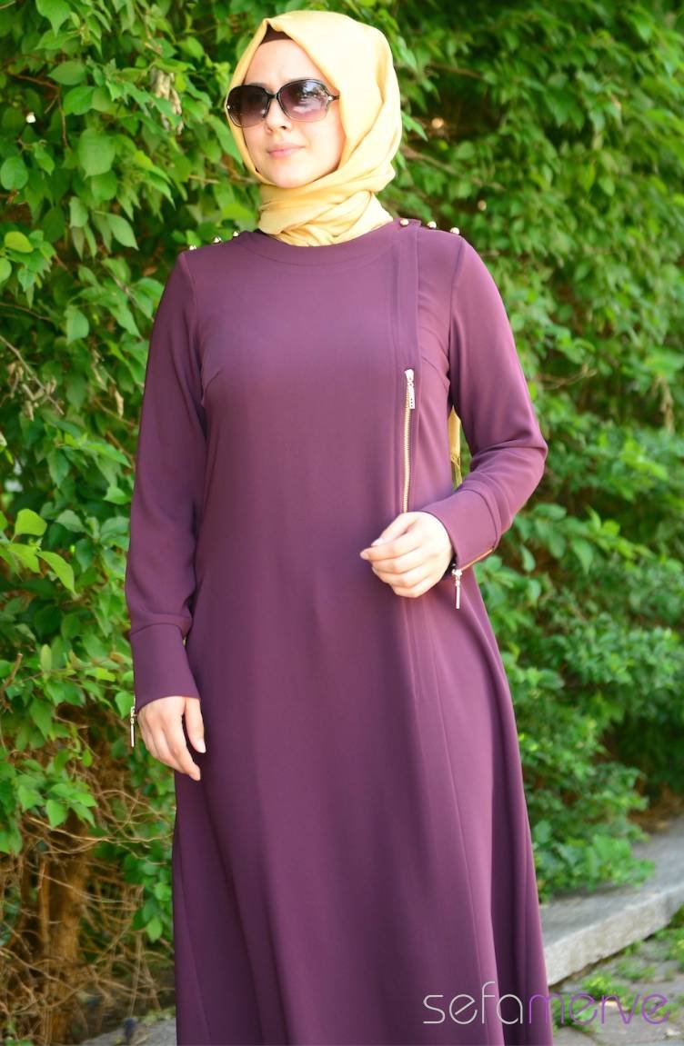 Şükran Ferace Yeni Sezon 35456-03 Mürdüm