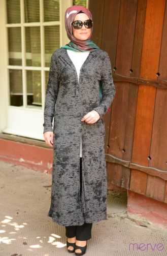 Rauchgrau Strickjacke 1333-01