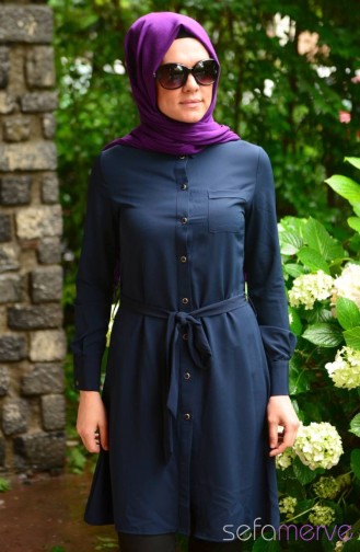 Tesettür Tunik Zernişan 4128-05 Lacivert