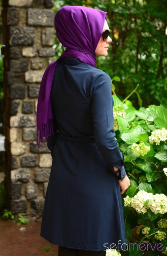 Tesettür Tunik Zernişan 4128-05 Lacivert