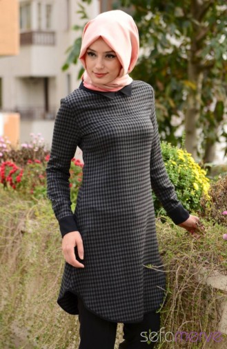 Tesettür Tunik Zernişan 4233-03 Füme