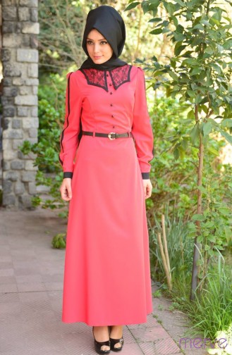 Koralle Hijab Kleider 9029-01