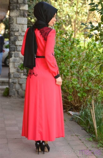 Koralle Hijab Kleider 9029-01