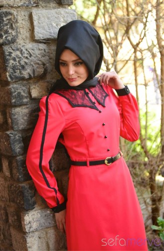 Koralle Hijab Kleider 9029-01