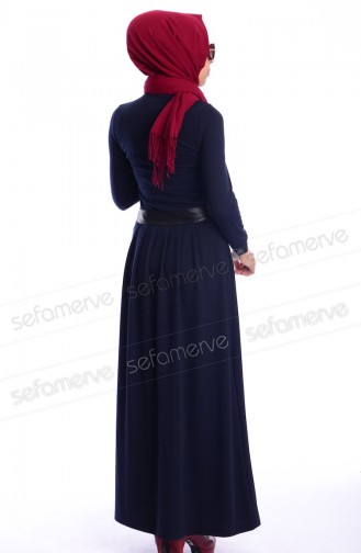 Robe Hijab Bleu Marine 7132Y-03