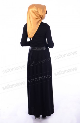 Black Hijab Dress 7132Y-01