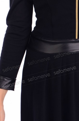 Black Hijab Dress 7132Y-01