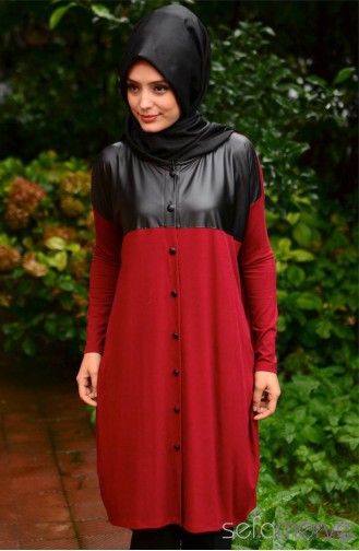Hijab Tunic 3735-03 Claret Red 3735-03