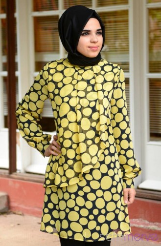 Tesettür Tunik Zernişan 4139-01 Sarı