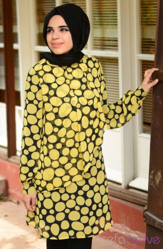 Tesettür Tunik Zernişan 4139-01 Sarı