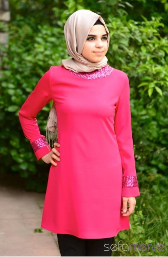 Tesettür Tunik Zernişan 4126-01 Fuşya