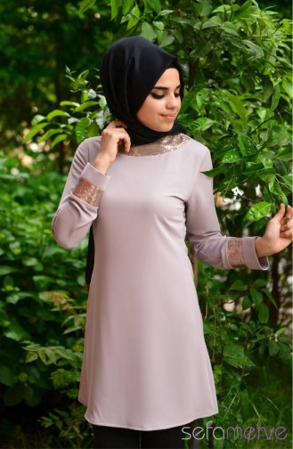 Tesettür Tunik Zernişan 4126-04 Taş