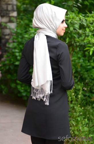 Tesettür Tunik Zernişan 4126-08 Siyah
