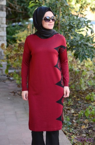 Triko Tunik 3264-07 Bordo