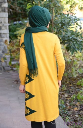 Triko Tunik 3264-01 Hardal Yeşil