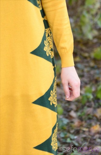 Triko Tunik 3264-01 Hardal Yeşil