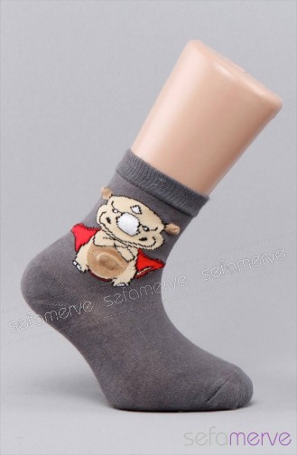 Super Kahraman Desenli Çocuk Çorabı 0004 02 Füme