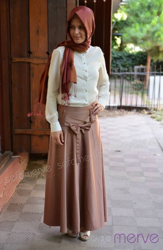 Yeni Sezon Uzun Etekler MDP 2214-04 Taba
