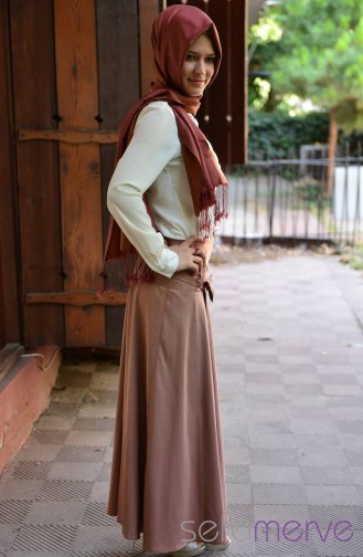 Yeni Sezon Uzun Etekler MDP 2214-04 Taba