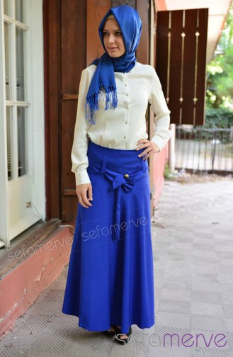 Yeni Sezon Uzun Etekler MDP 2214-05 Saks