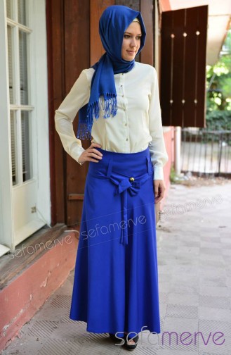 Yeni Sezon Uzun Etekler MDP 2214-05 Saks