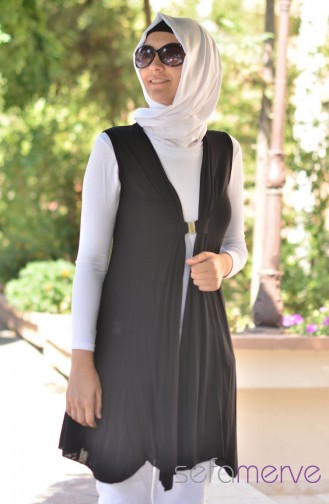 Uzun Yelek 737-06 Siyah
