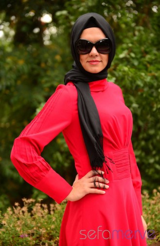 Rot Hijab Kleider 4310-04