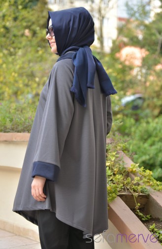 Yeni Sezon Tunikler 0047-02 Gri-Lacivert