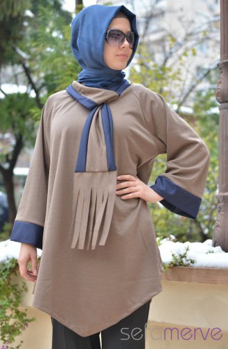 Yeni Sezon Tunikler 0047-10 Vizon-Lacivert