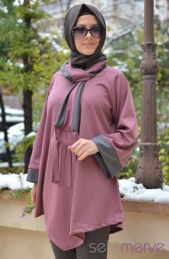 Yeni Sezon Tunikler 0047-12 Gül Kurusu-Gri