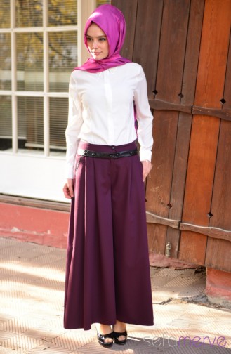 ZemZem Pantolon Etek 0301-04 Mürdüm