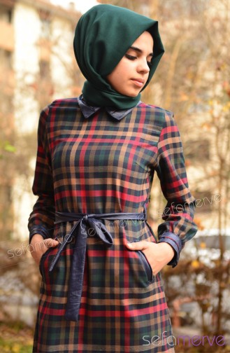 ZemZem Hijab Tunic 0623-05 Navy Blue 0623-05