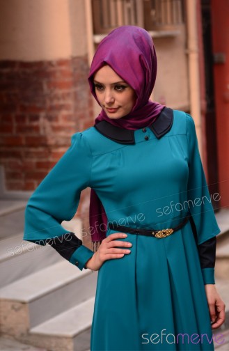 Robe Hijab Turquoise 5206-03