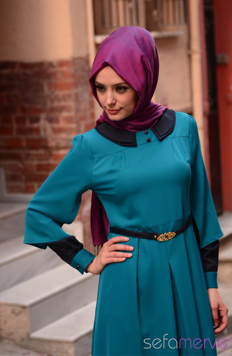 Robe Hijab Turquoise 5206-03