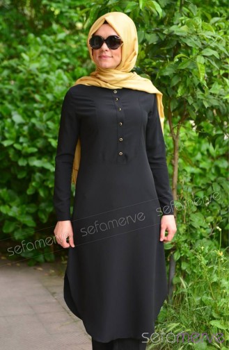 Uzun Tunik Zernişan 4122-10 Siyah