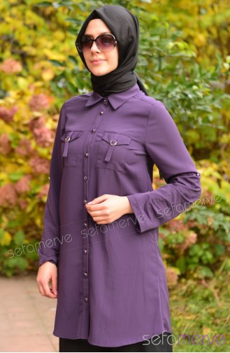 Tesettür Tunik Zernişan 1471-06 Mor