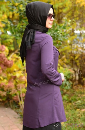 Tesettür Tunik Zernişan 1471-06 Mor