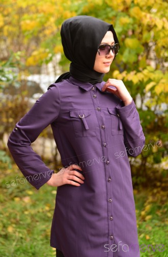Tesettür Tunik Zernişan 1471-06 Mor