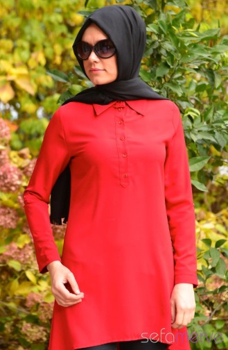 Tesettür Tunik Zernişan 4067-03 Kırmızı