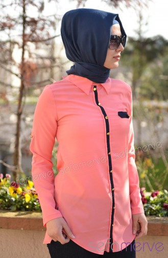 Damla Gömlekler ZZC 8252-03 Nar Çiçeği