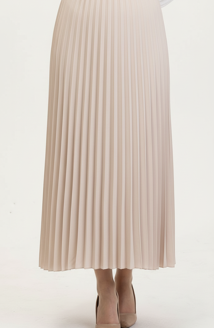 Jupe Plissée 0027-05 Beige 0027-05