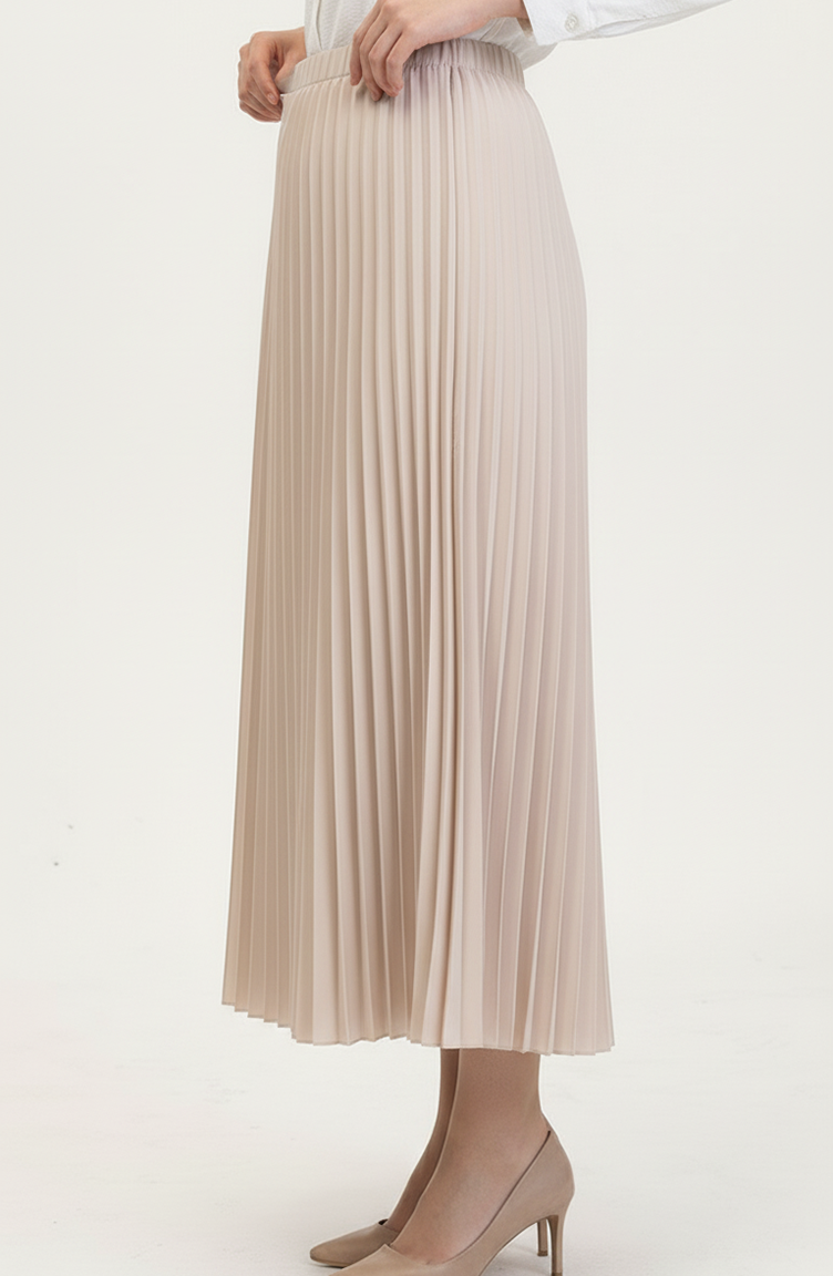 Jupe Plissée 0027-05 Beige 0027-05