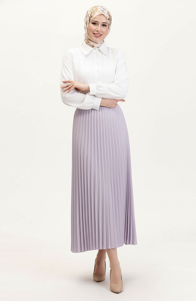 Geplooide Rok 0027-07 Lila 0027-06