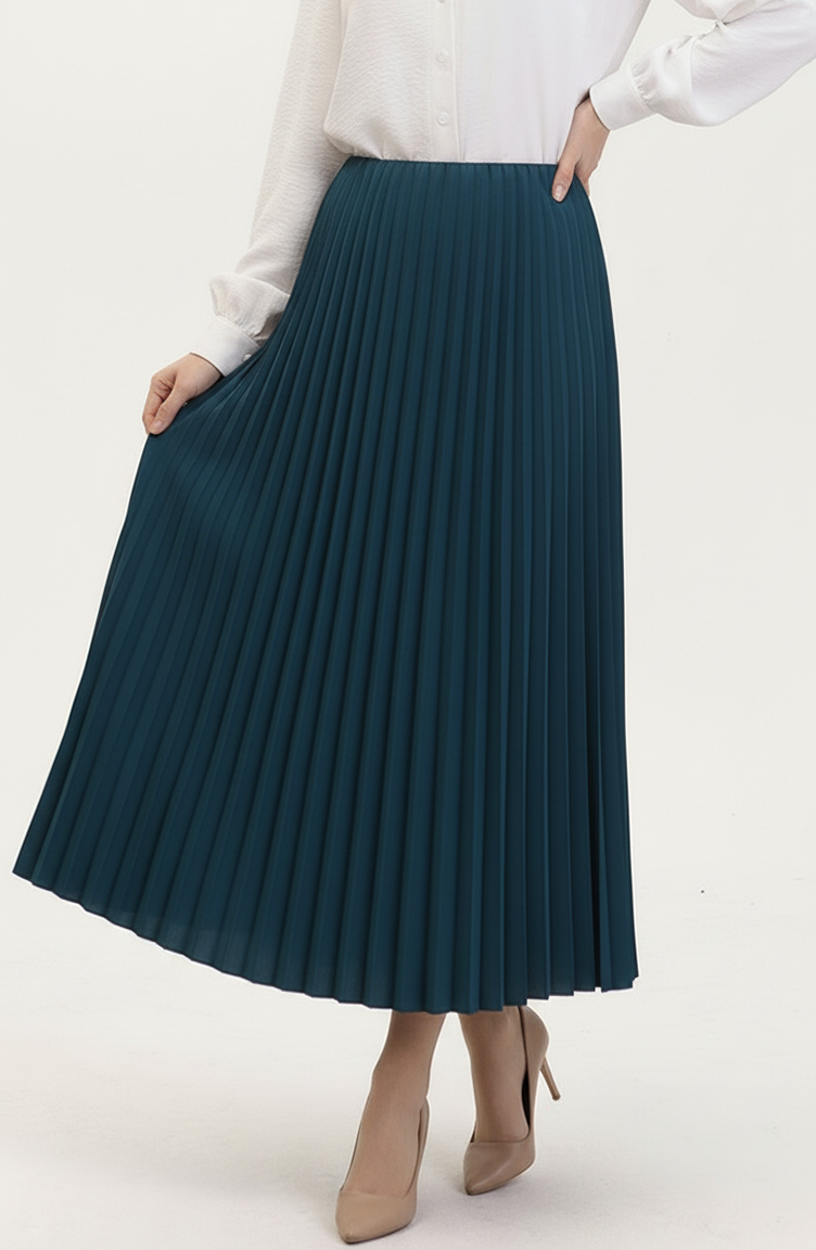 Pleated Skirt 0027-08 Emerald Green 0027-07