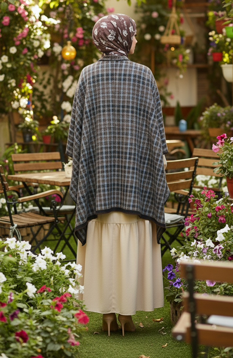 Panço Omuz Şal 2066-01 Siyah Mavi