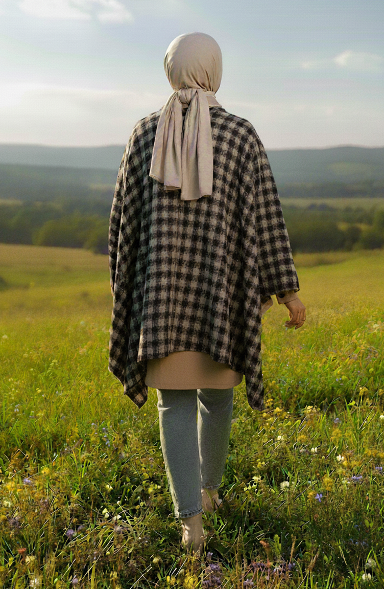 Panço Omuz Şal 2063-01 Siyah Vizon