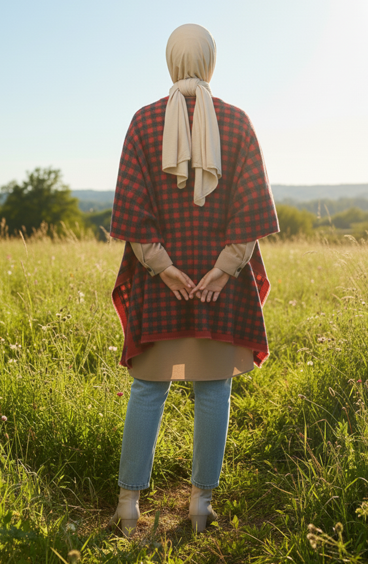 Panço Omuz Şal 2070-01 Kırmızı